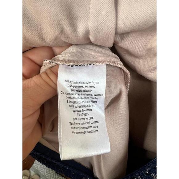 Alex Evenings Womens Size 10 Navy Mermaid Gown Lace Off Shoulder Elegant - Picture 12 of 13